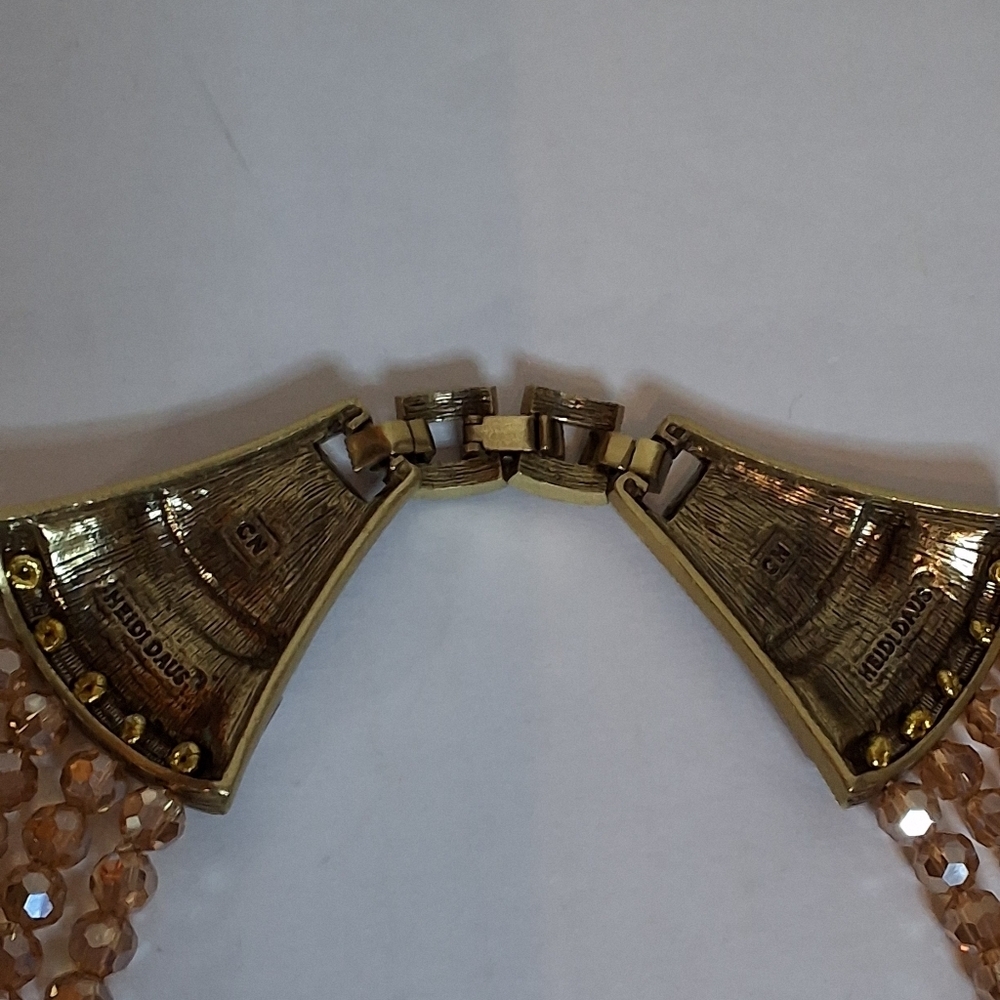 Heidi Daus Champagne Crystal Art Deco Style Necklace And Bracelet - Picture 7 of 16